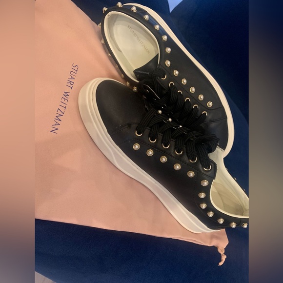 Authentic Stuart Weitzman Fancy Leather Sneakers - Picture 2 of 4